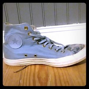 Converse Allstar Shoes blue w/ patterned roses